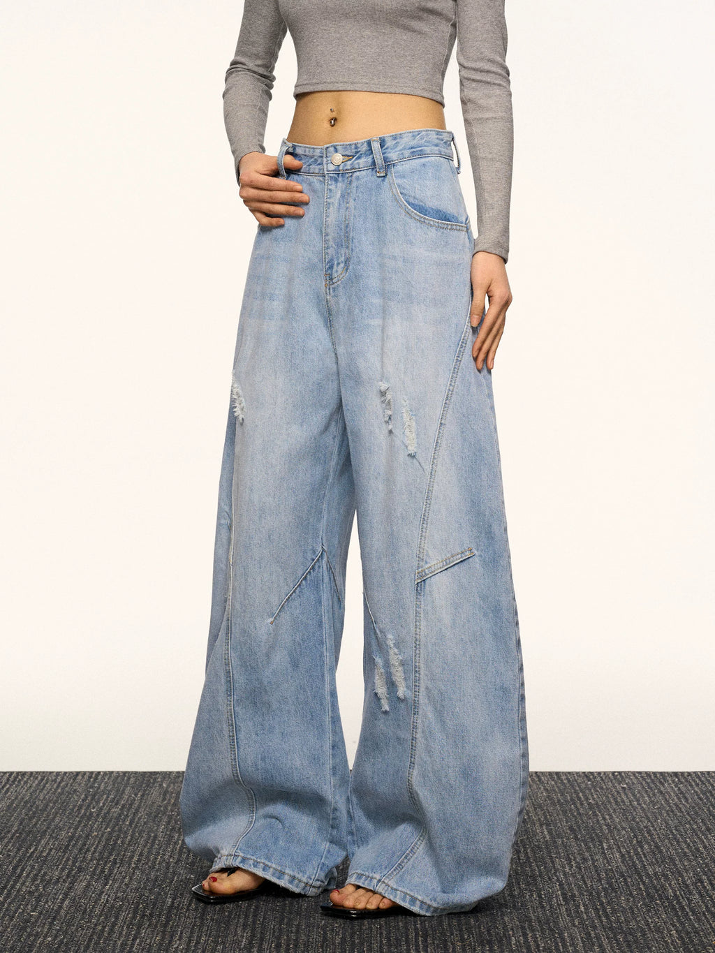 Aaisup Loose Straight Pants Versatile Wide Leg Pants