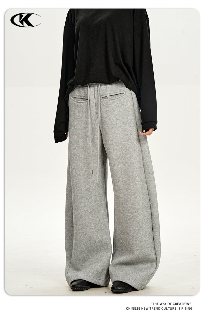 11KN Vintage Loose Lazy Wide Leg Straight Sweatpants