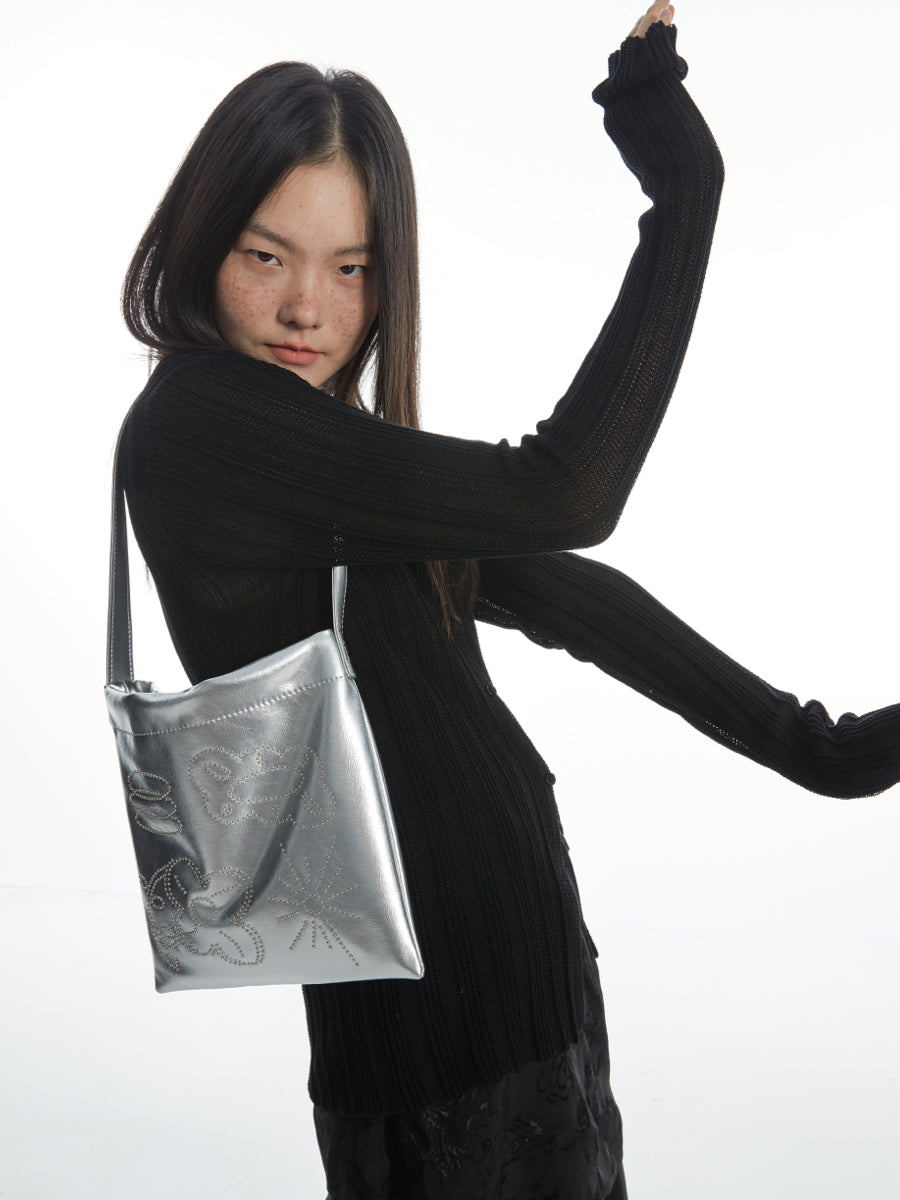 DirtySix Cow Split Leather bang bang franc small flower bag "FAFA" millet nail design