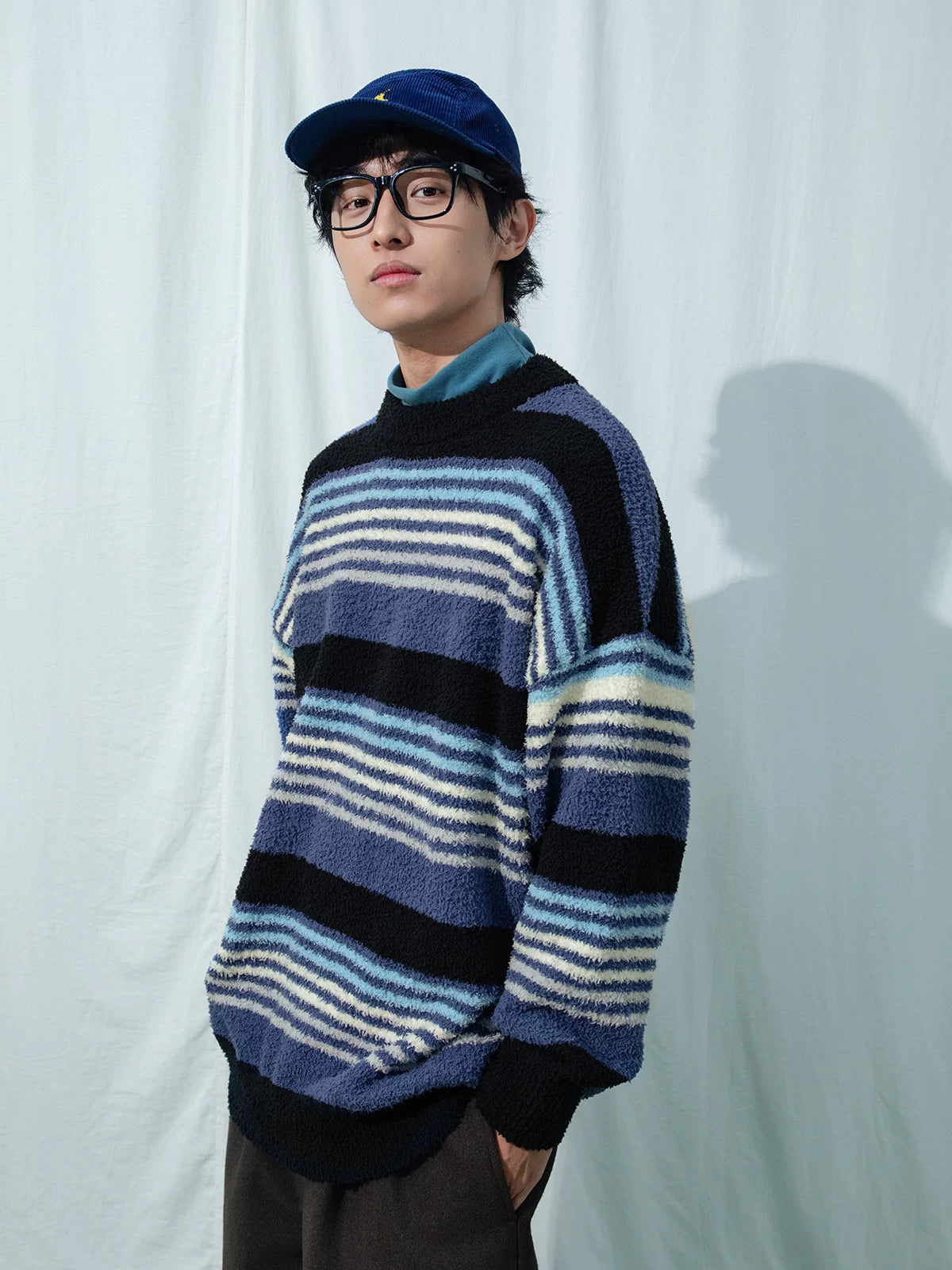 Mentmate Vintage Soft Waxy Contrast Striped Sweater