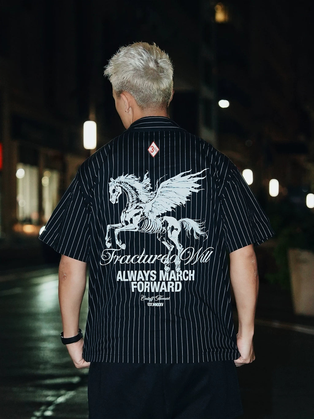 OOTC Vintage Vertical Striped Short Sleeve Shirt