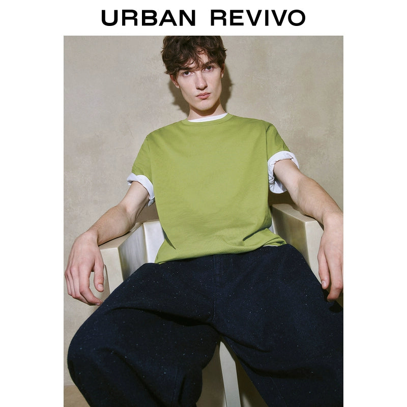 URBAN REVIVO Commuter Versatile Crew Neck Tee