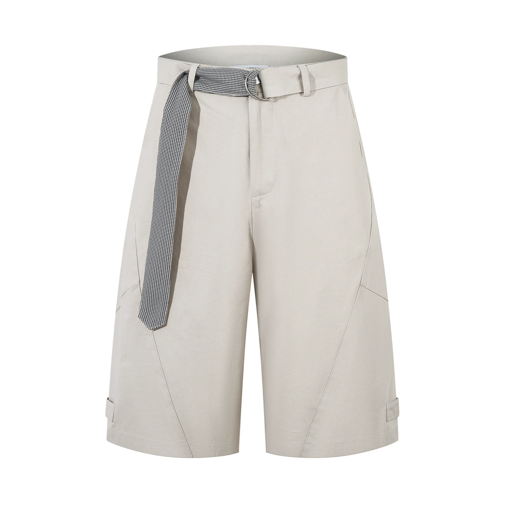 BLACKLISTS Niche Deconstructed Plaid Belt Tooling Shorts