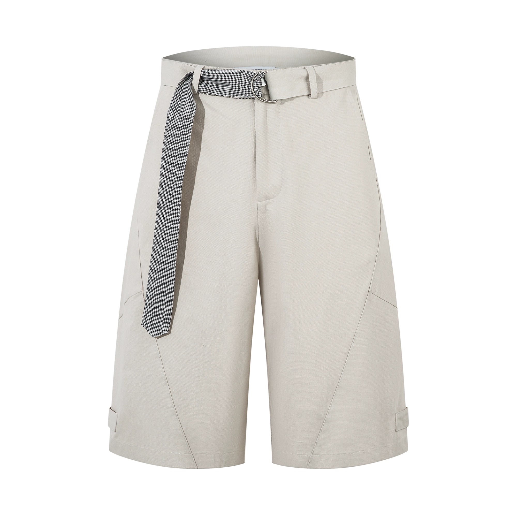 BLACKLISTS Niche Deconstructed Plaid Belt Tooling Shorts