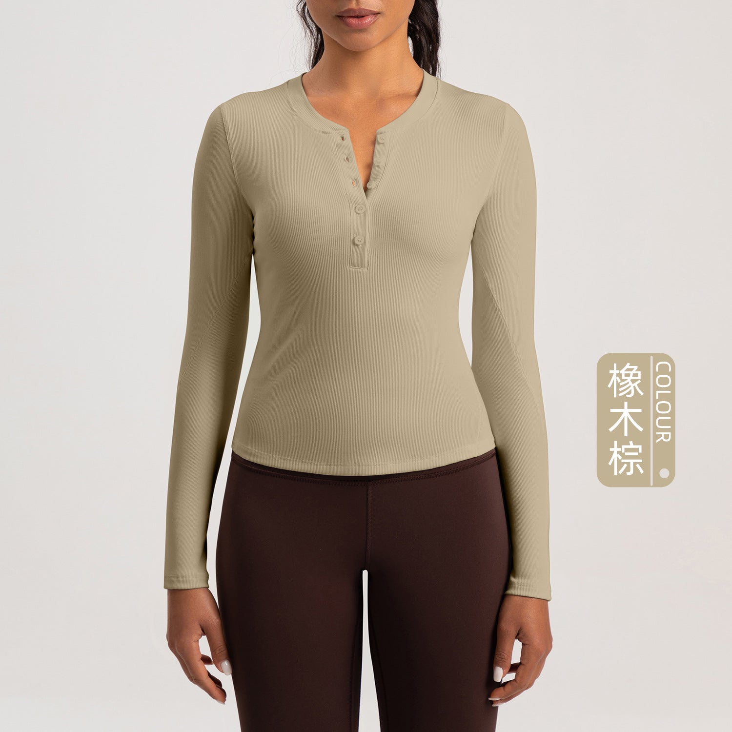 Athena Lulu Henley Shirt Sports Yoga Suit