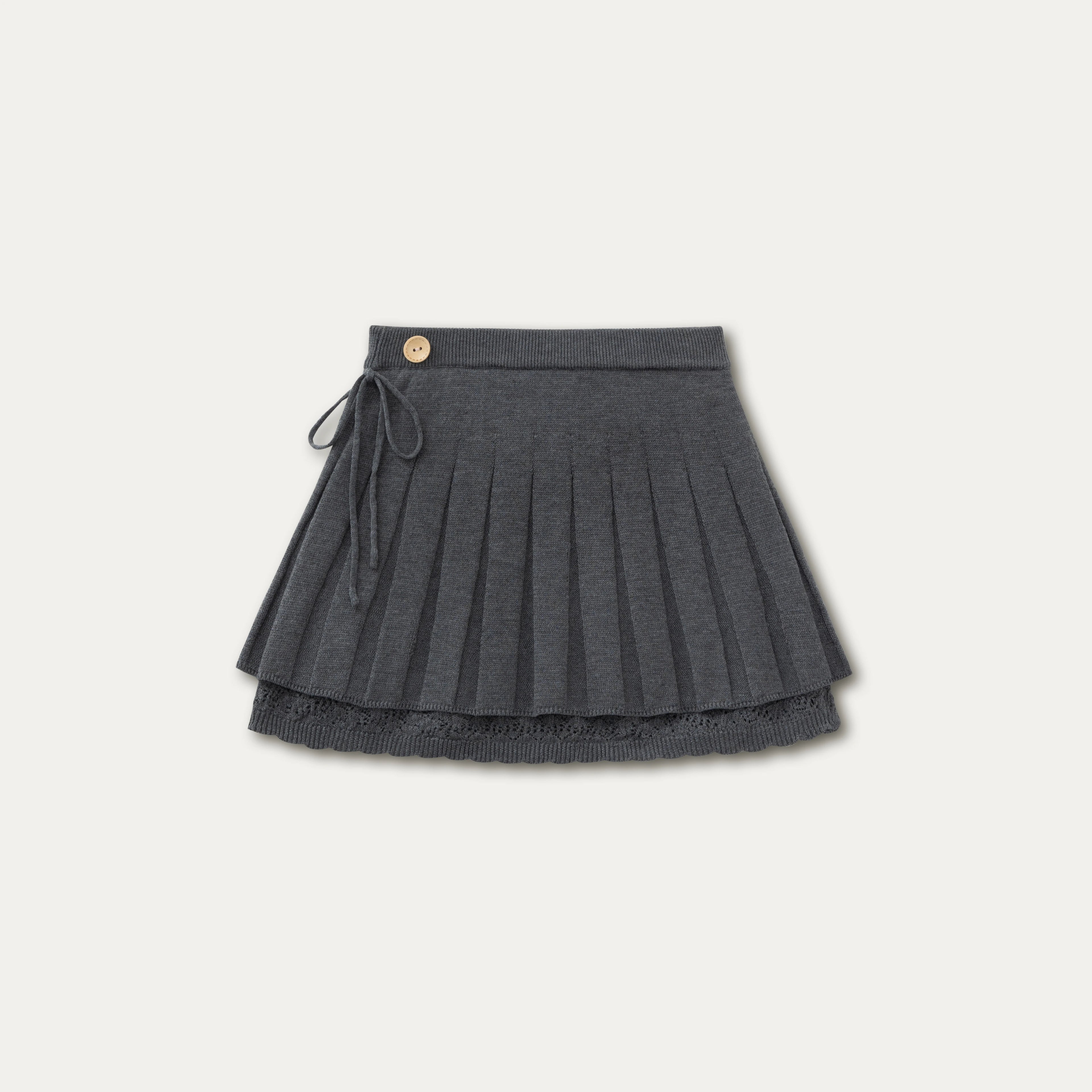 SunsetPark College Style Splicing Shirt Knitted Pleated Skirt Set