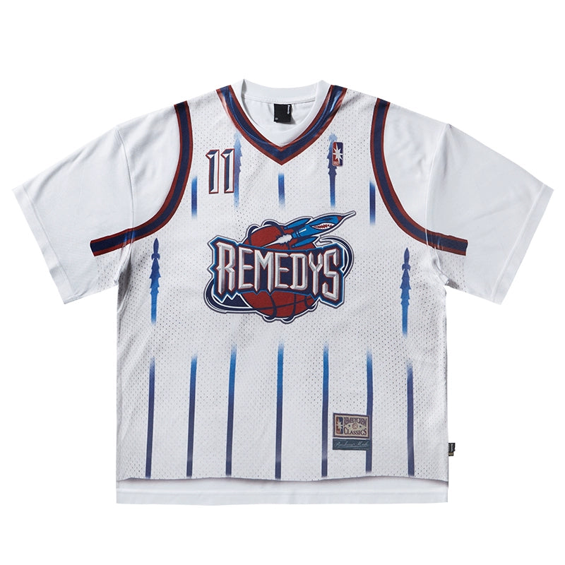 REMEDY Rockets digital printed fake two short-sleeved Tee