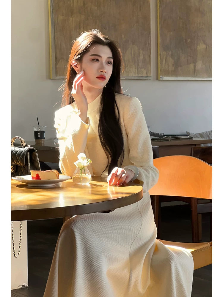 ZIHE Bow Temperament Waist Dress