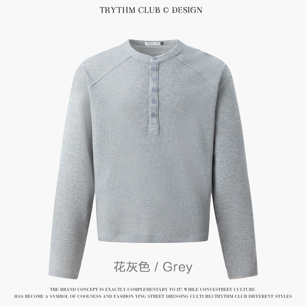 TRYTHMCLUB Waffle Simple Knitted Sweater