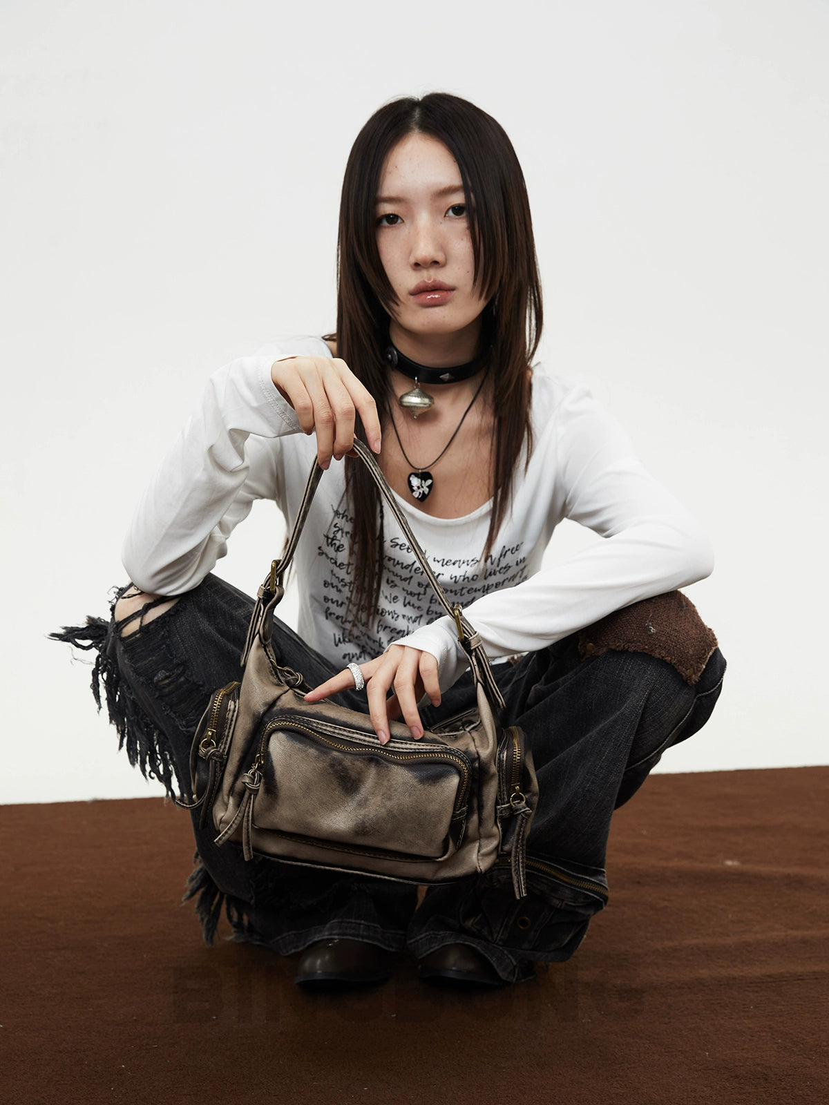 BINGBONG Retro Locomotive Bag Maillard Large Capacity Messenger Bag