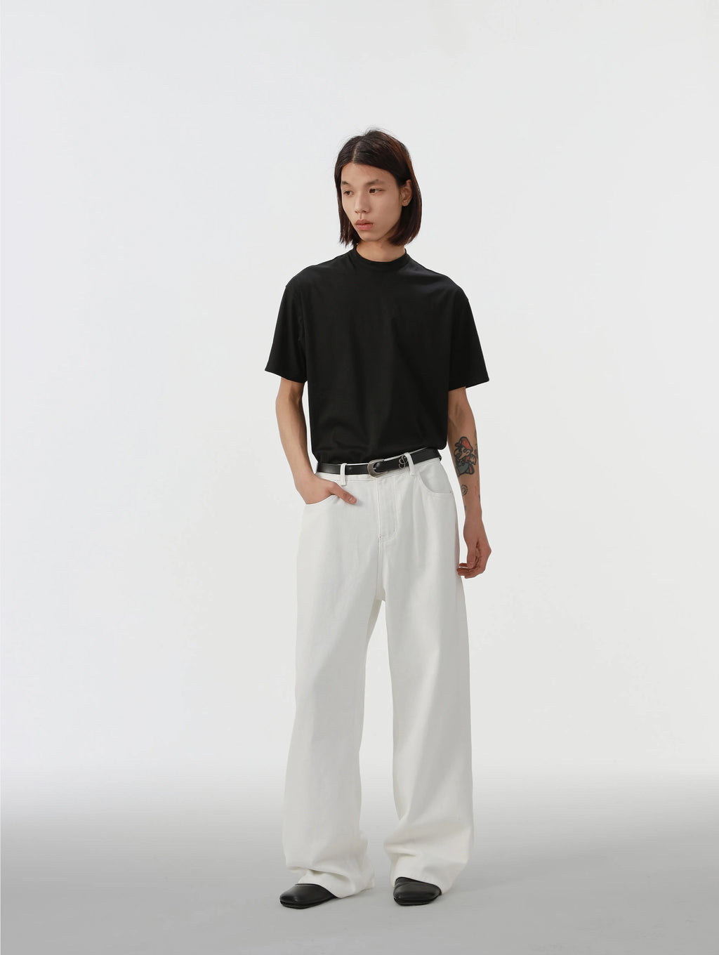 4JUNKS Contrast Inner Coats A-line Jeans