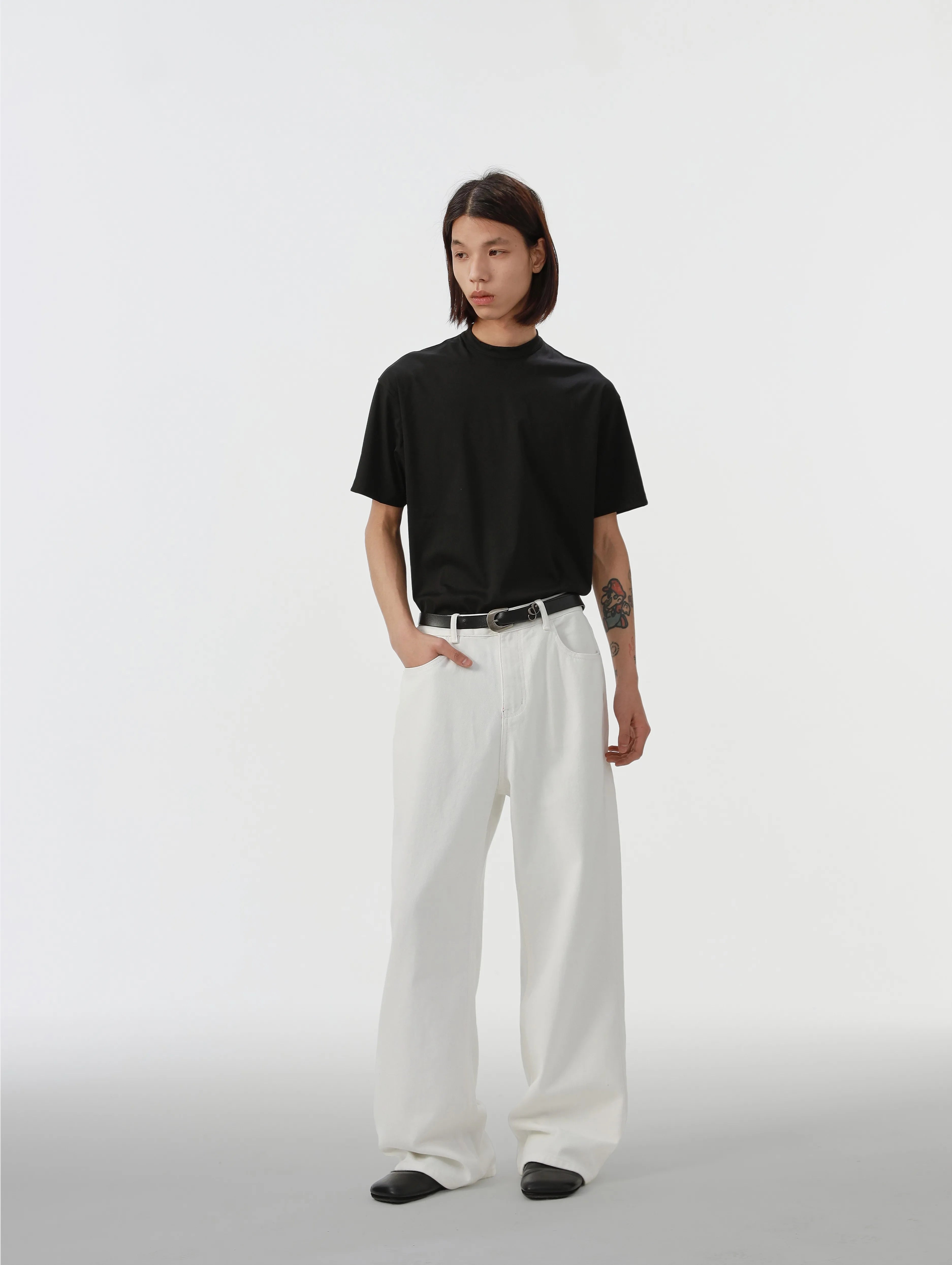 4JUNKS Contrast Inner Coats A-line Jeans