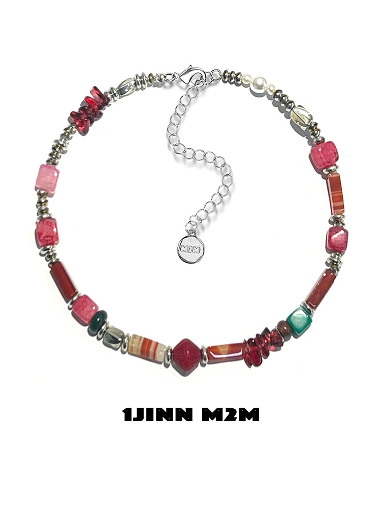 1JINN Temperament Versatile Natural Colored Stone Necklace