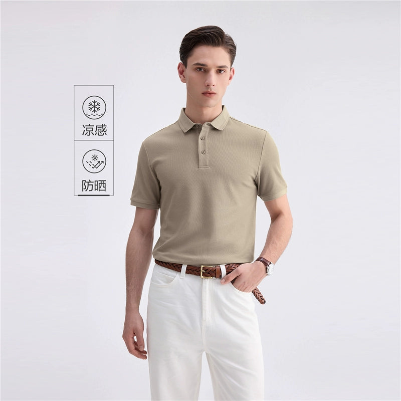 Giordano Cool Contrasting Edge Lapel Tee