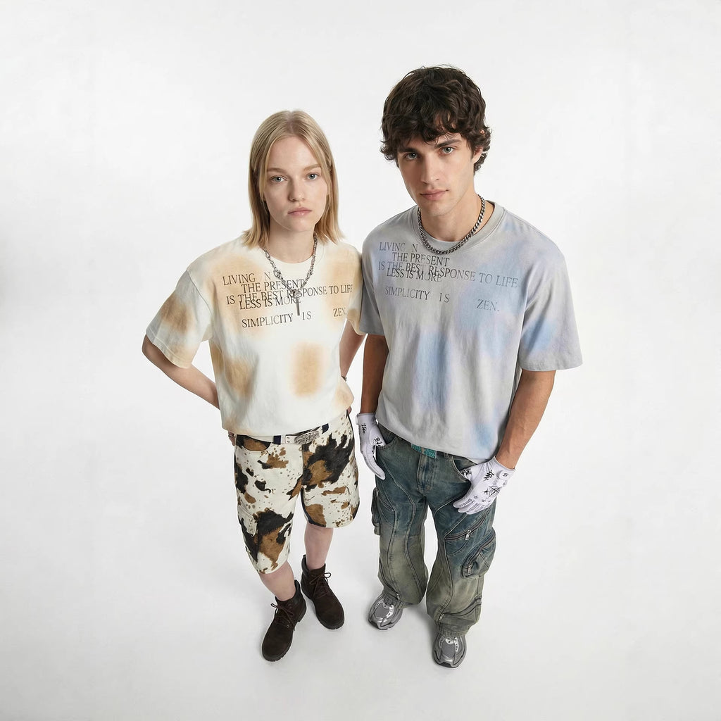 Inflation 305g Oversized Cotton Letter Short Sleeve Tee