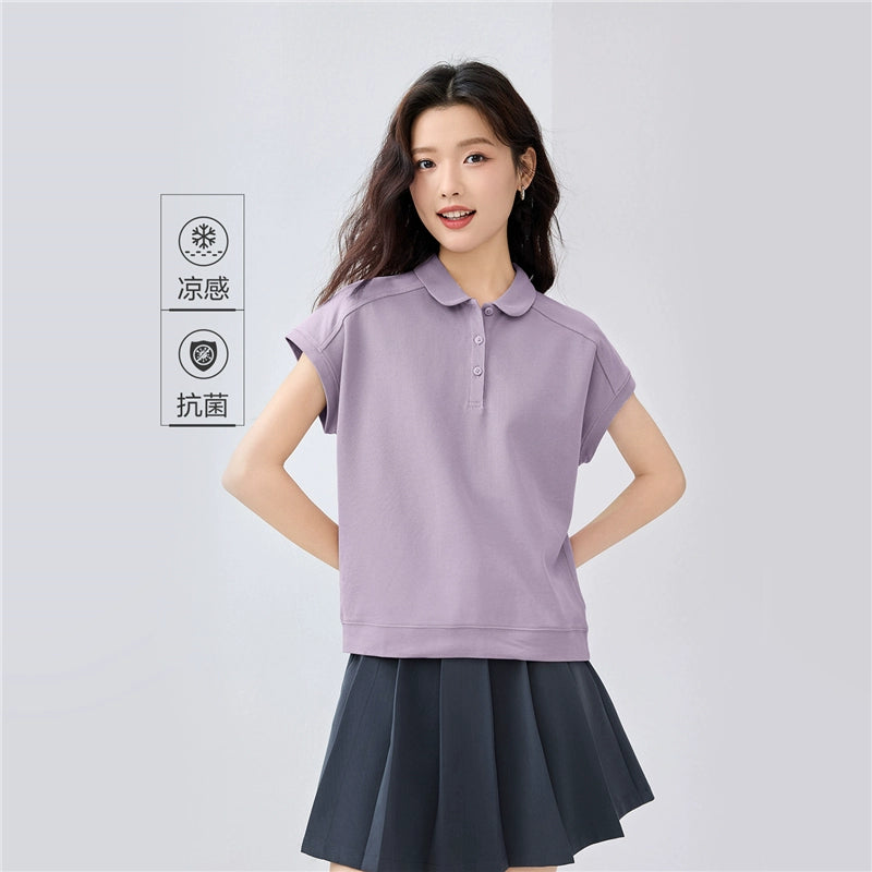 Giordano Doll Collar Shoulder Soothing Antibacterial Tee