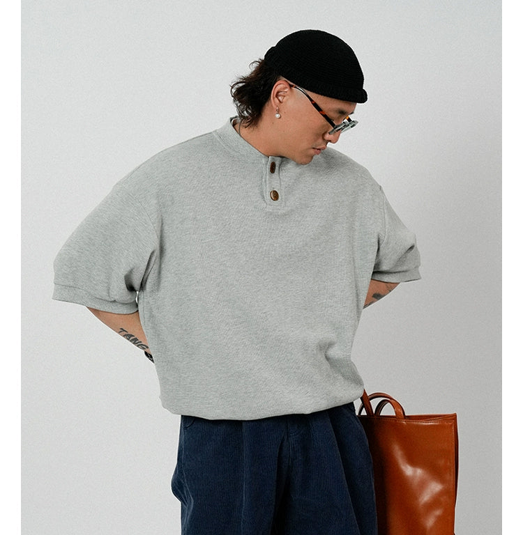 O3PARK Japanese Retro Loose College Style Polo Shirt