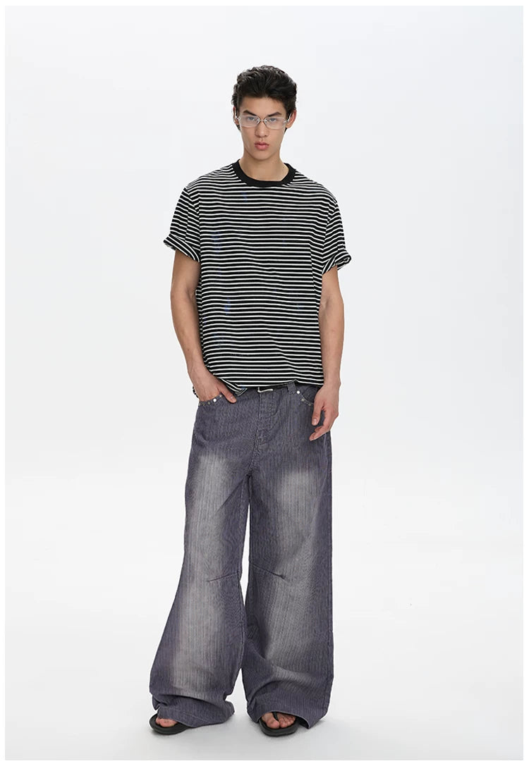 A PUEE Vintage Wide Leg Loose Straight Casual Pants