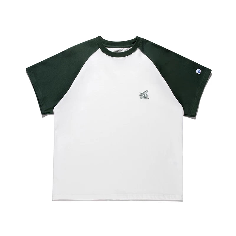 BENT IDEA Retro Color Matching Shoulder Casual Tee
