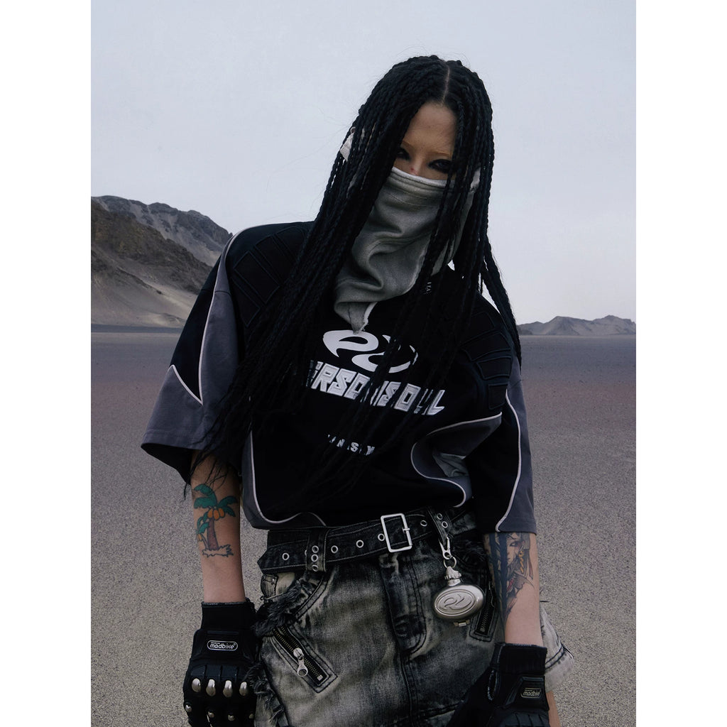 PERSONSOUL Embroidery Color Matching Sports Tee