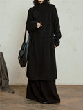 SUNYVONNE Irregular Swinging Collar Long Sweater Jacket