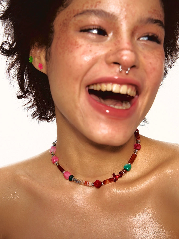1JINN Temperament Versatile Natural Colored Stone Necklace