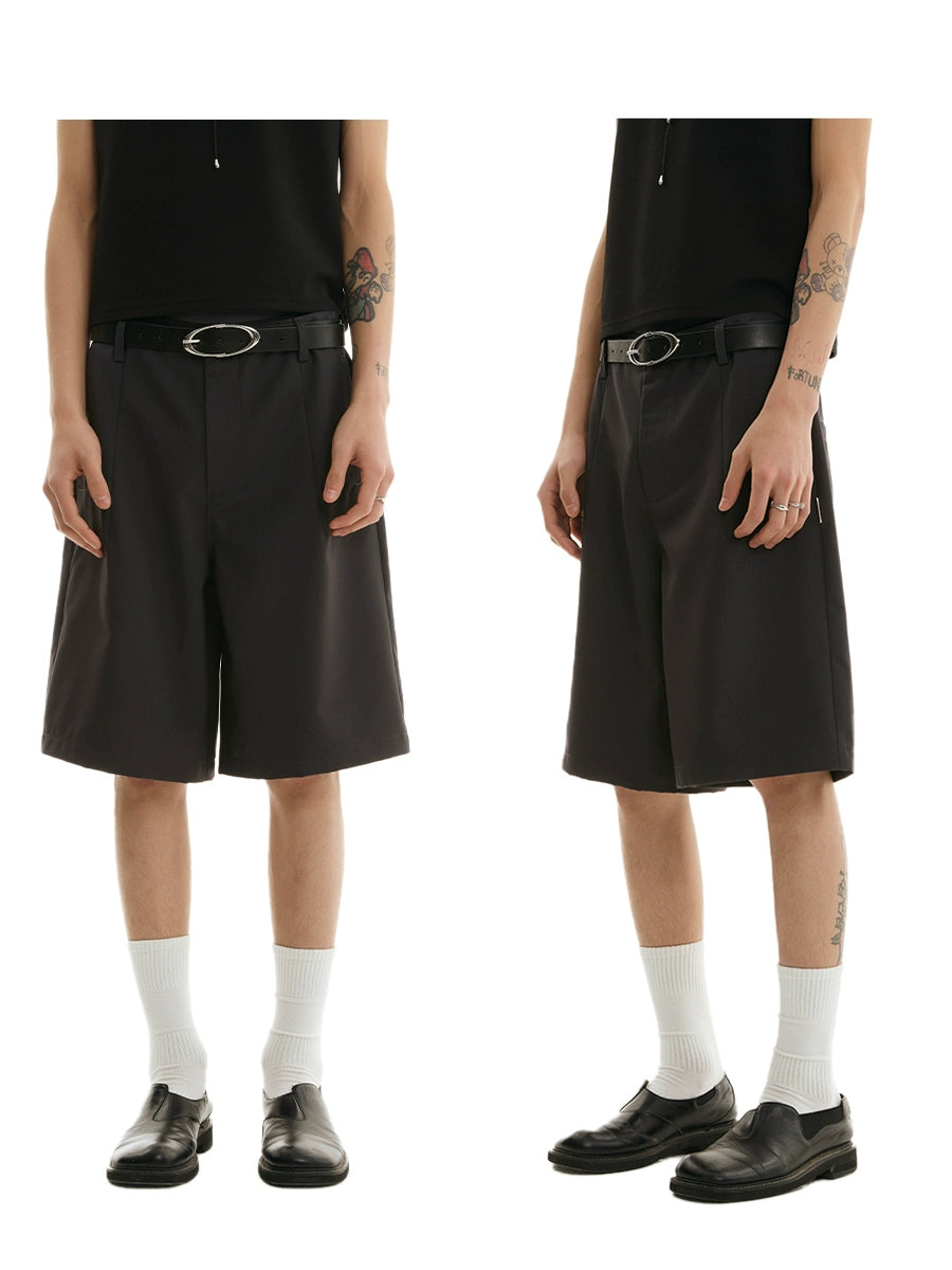 FUNKYFUN Loose Wide-leg Fashion Straight Five-point Pants