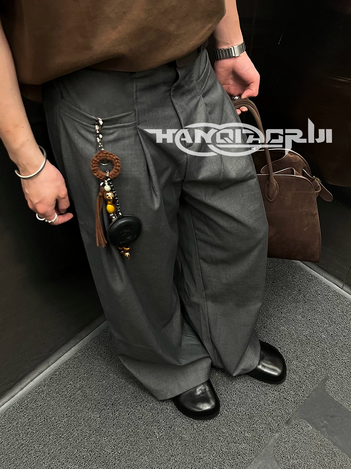 HANQIA Horse Leather Versatile Lazy Bag Head Muller Slippers