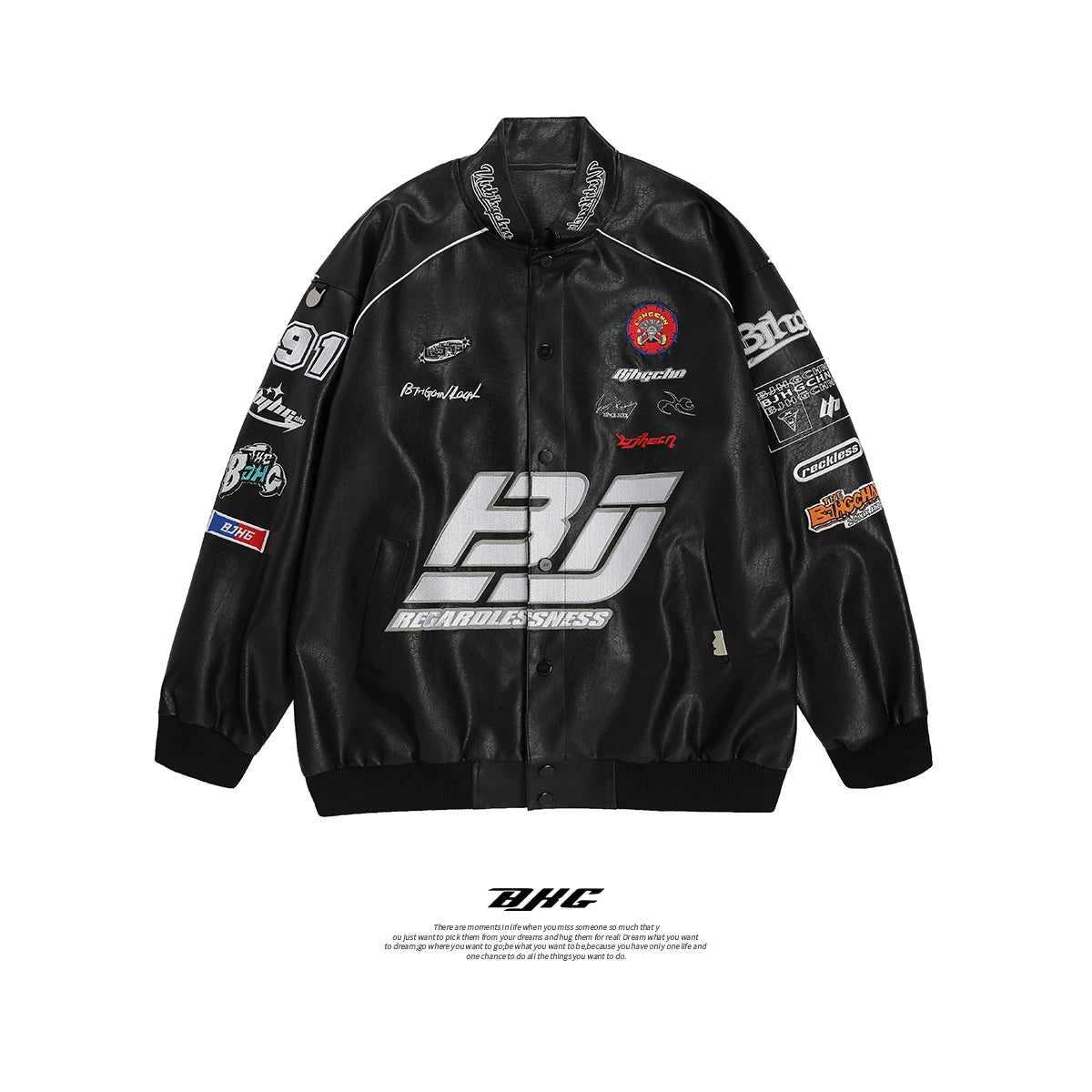 BJHG Premium Sense PU Leather Clothing Jacket