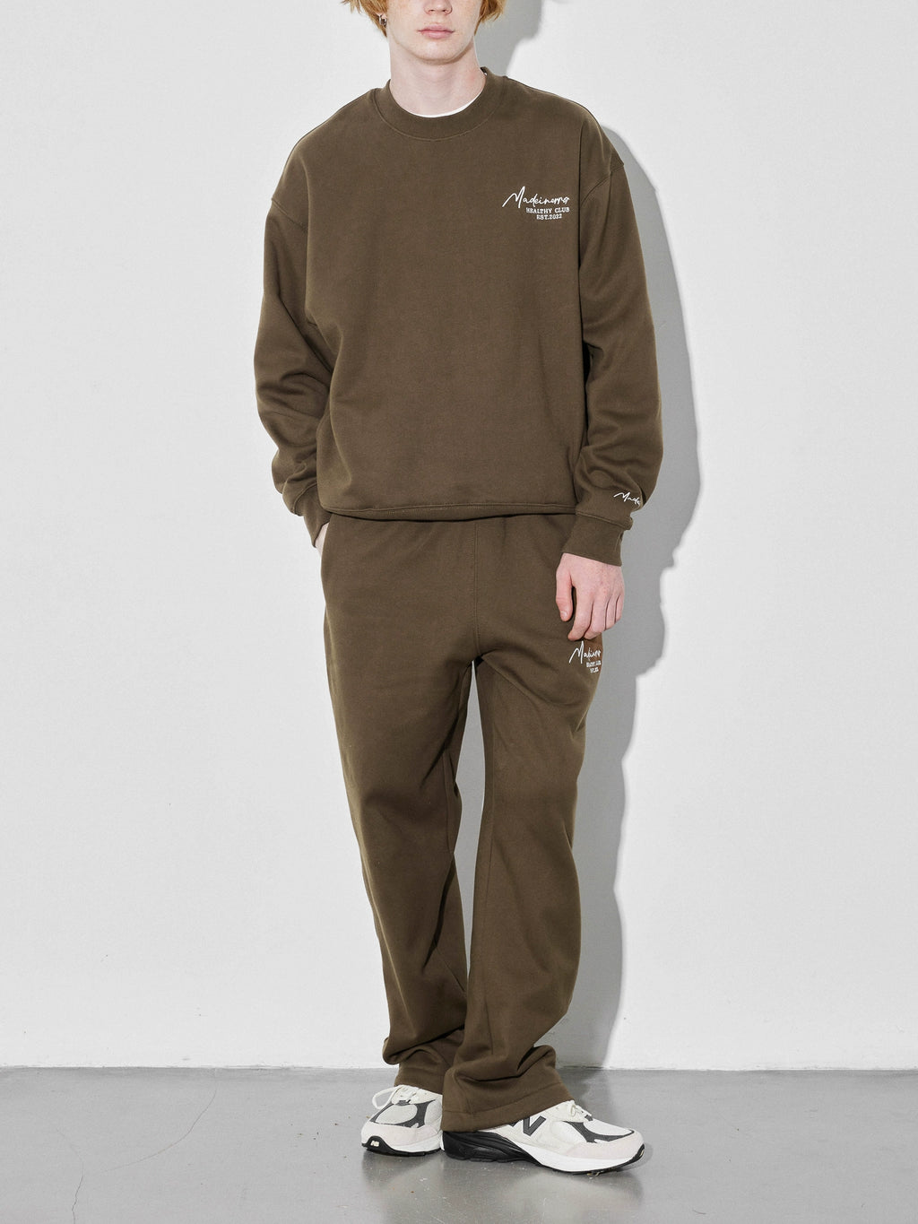 Madeinerror Heavy Embroidered Fleece Straight Casual Pants