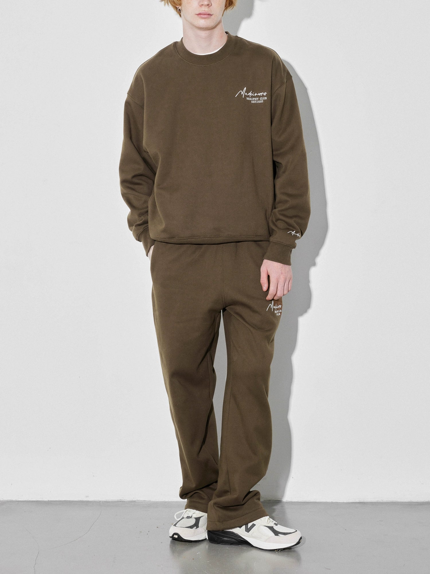 Madeinerror Heavy Embroidered Fleece Straight Casual Pants