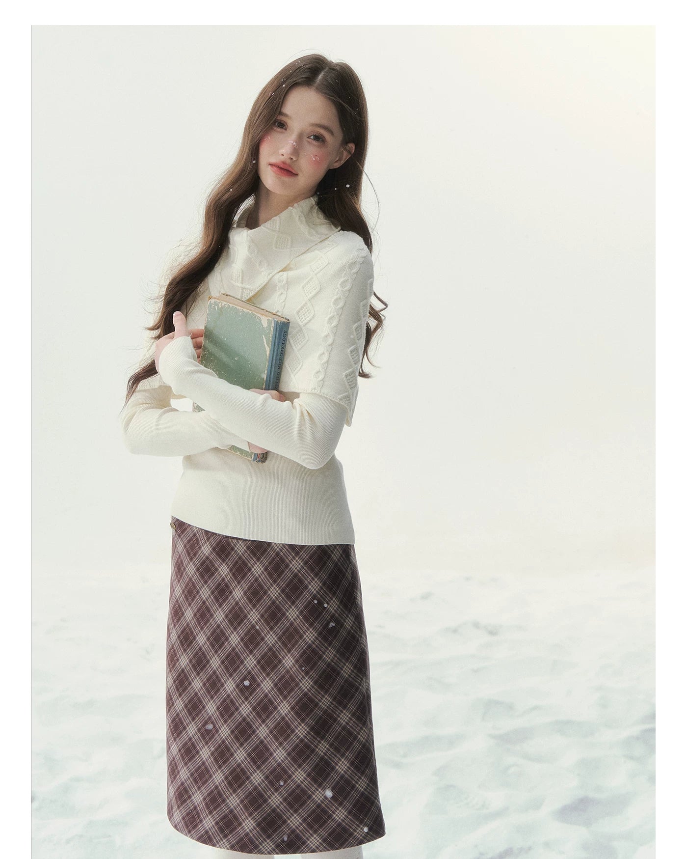 SunsetPark Fake Two-Piece Vintage Twist Knitted Sweater