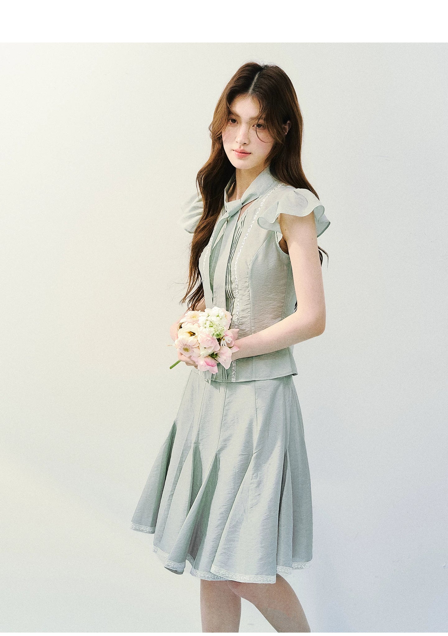 SunsetPark Streamer Ruffle Shirt Skirt Set