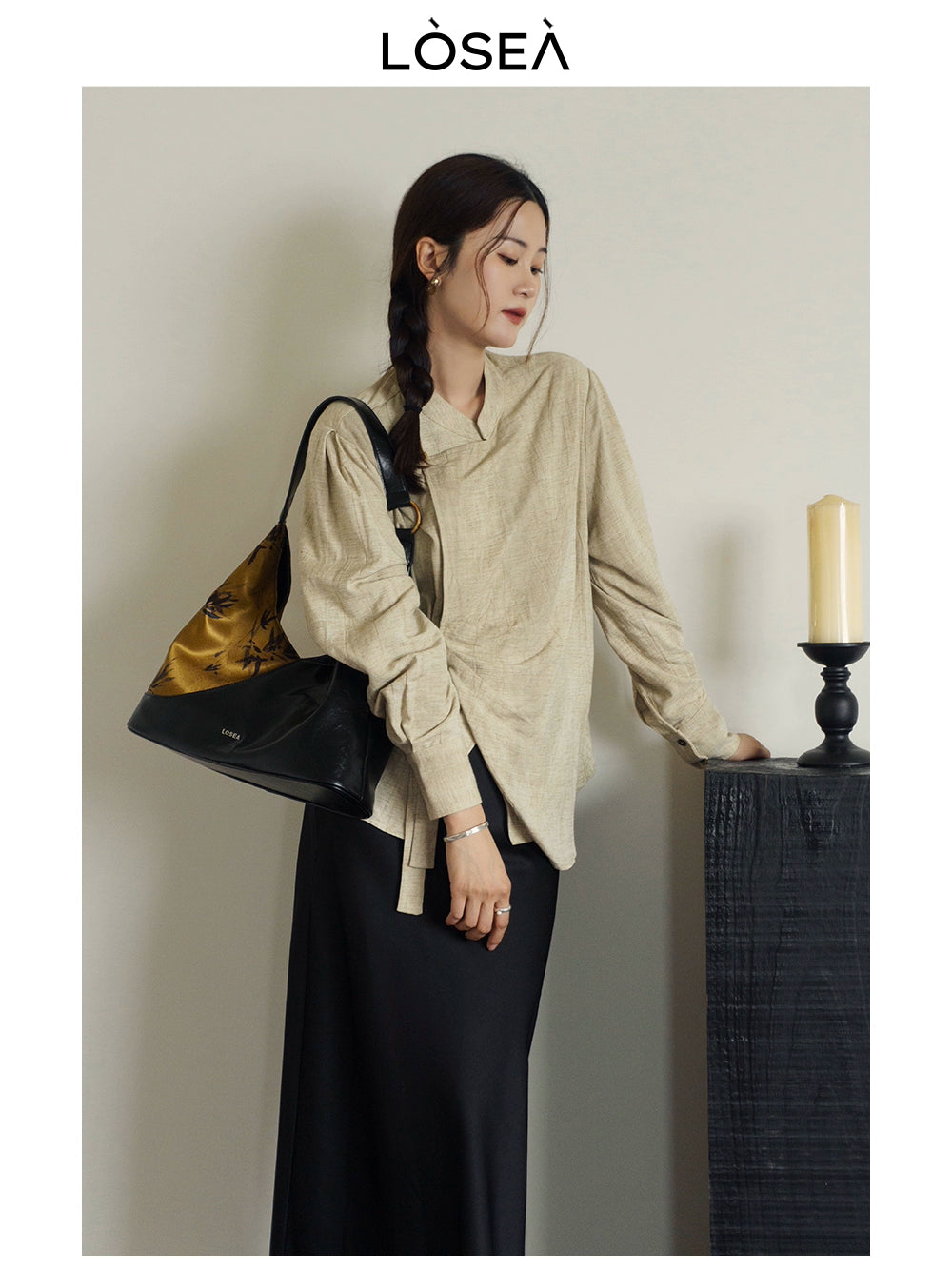 LOSEA Old Money Style New Chinese Style National Style Tote Bag