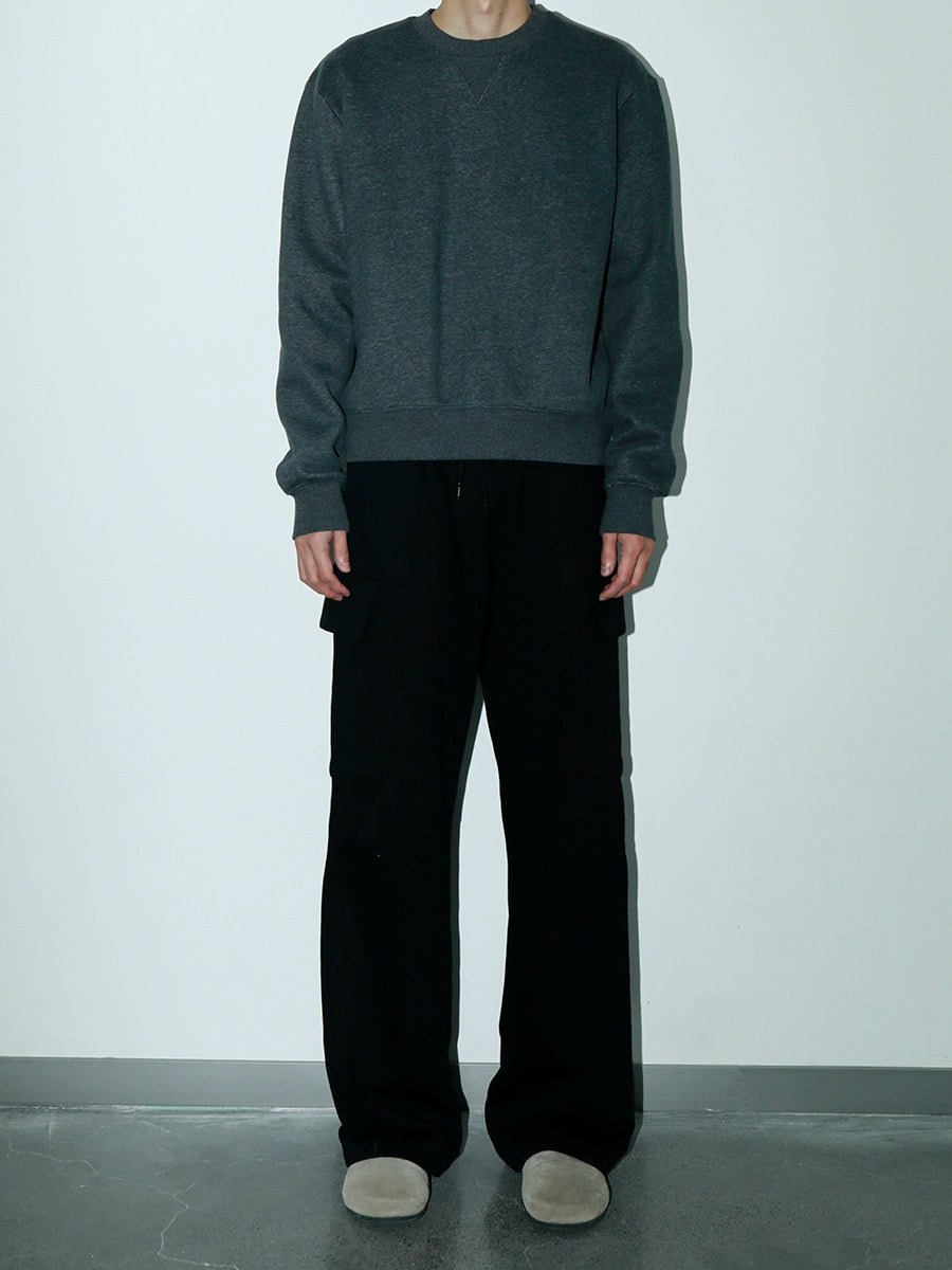 PLUS NO LOGO Warm Fleece Short Wide Pullover Sweater