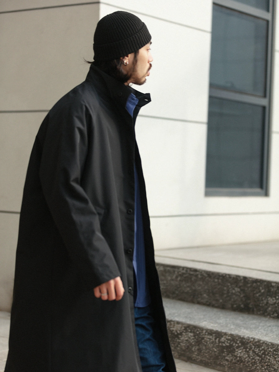 NOEARS Japanese Retro Shoulder Sleeve Stand-up Collar Long Coat