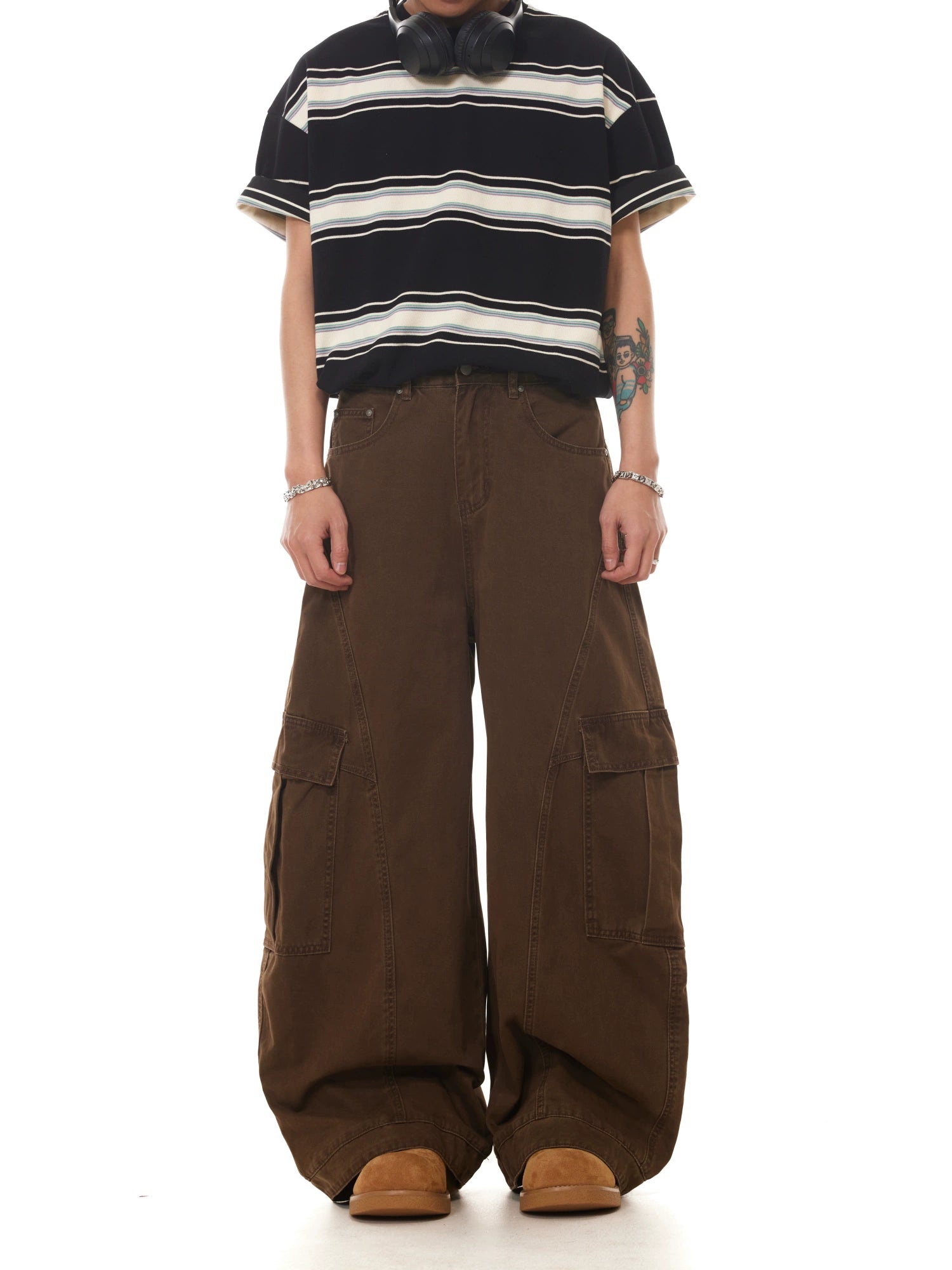BTSG Vintage Barn Wind Big Pocket Scimitar Baggy Pants