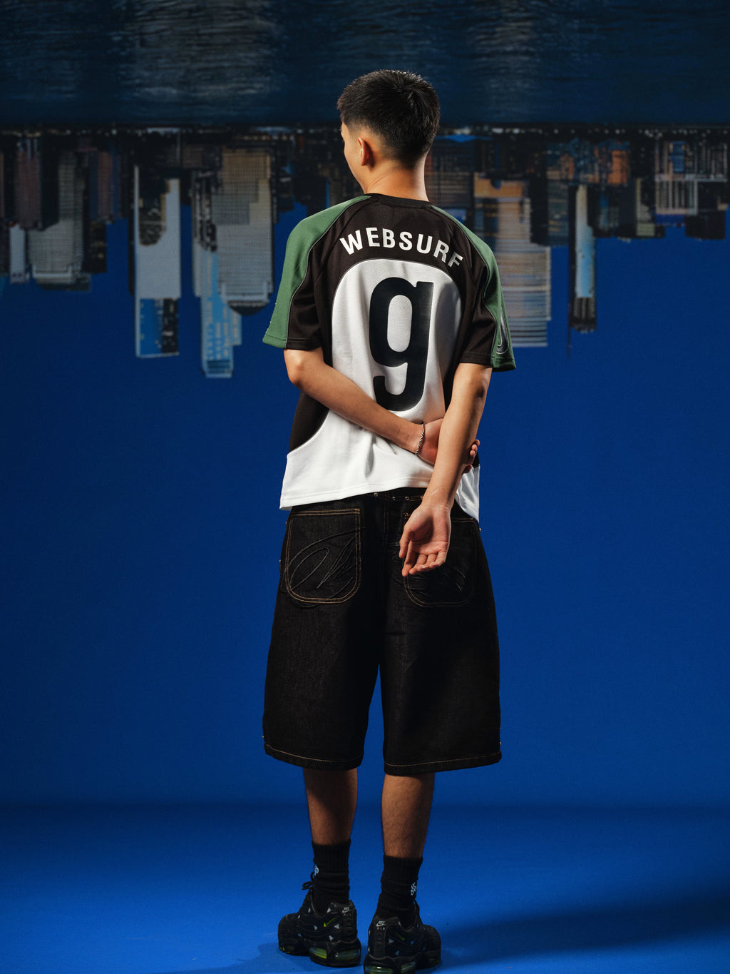 WebSurfGroup Green Mirror Mesh Loose Sports Tee