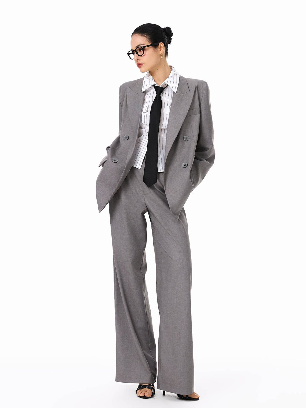 FINDYAWINGS Double-breasted Suit Trousers Suit