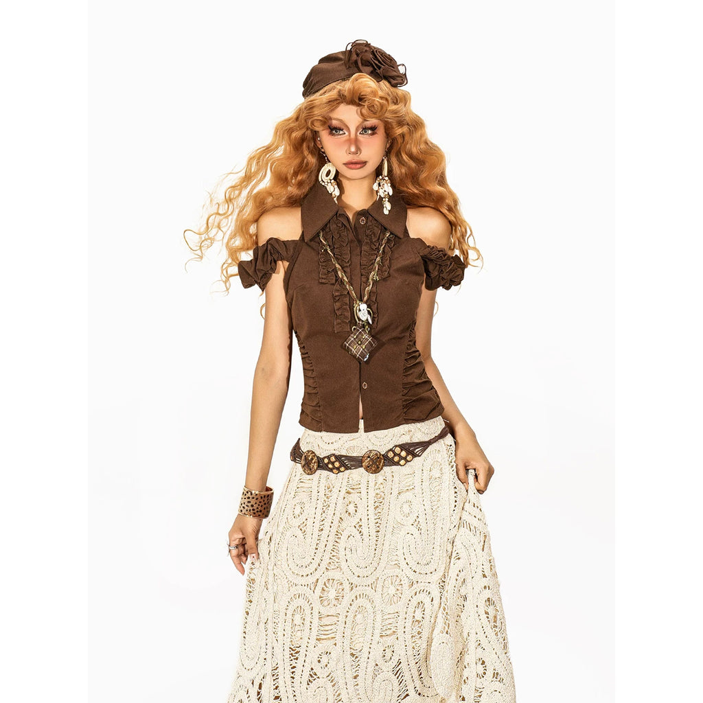 Arielink Vintage Sleeveless Waist Shirt