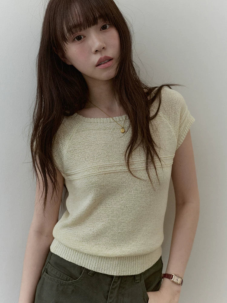 VOOE Hollow Breathable Knitted Casual Tee