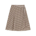 KANO Vintage Chiffon Plaid Irregular Half Skirt