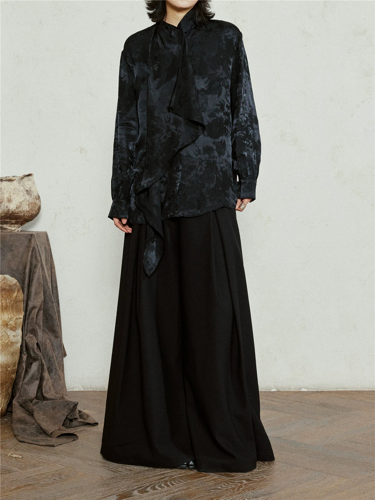 SUNYVONNE Temperament Jacquard Long-sleeved Shirt