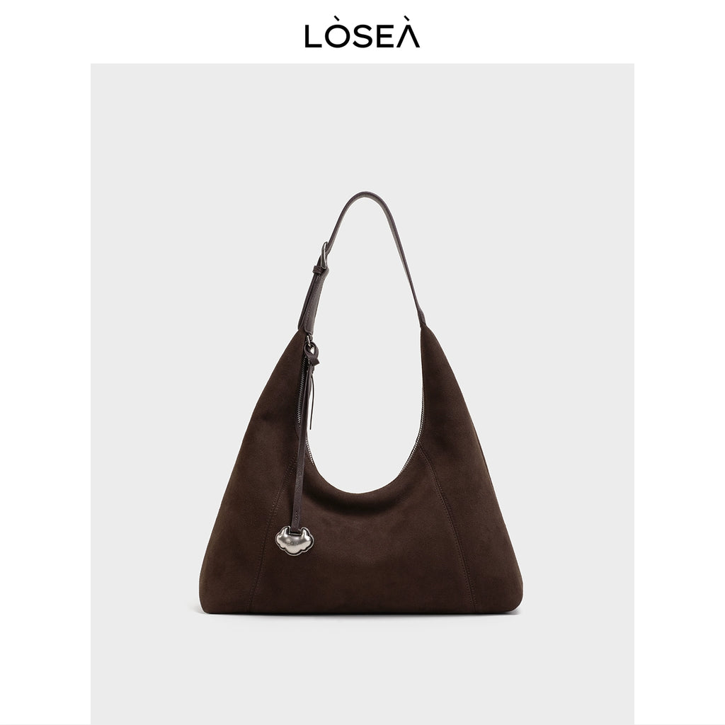 LOSEA New Chinese Cowhide Fleece Ruyi Underarm Bag