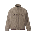 11KN Vintage Plaid Short Wide Zip Jacket