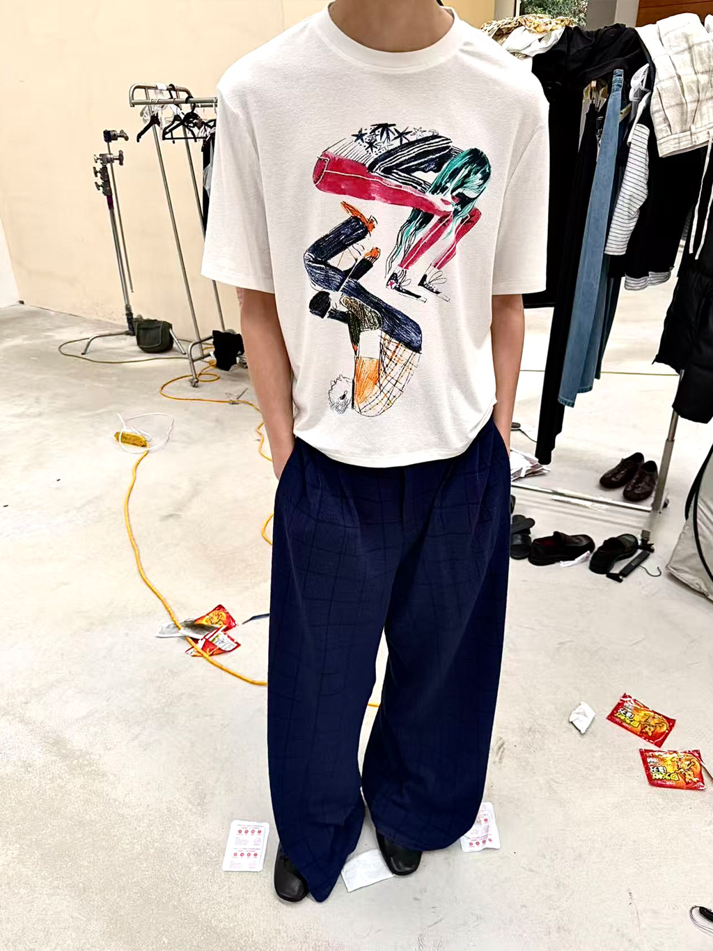 JCAESAR Plaid Casual Straight-leg Pants