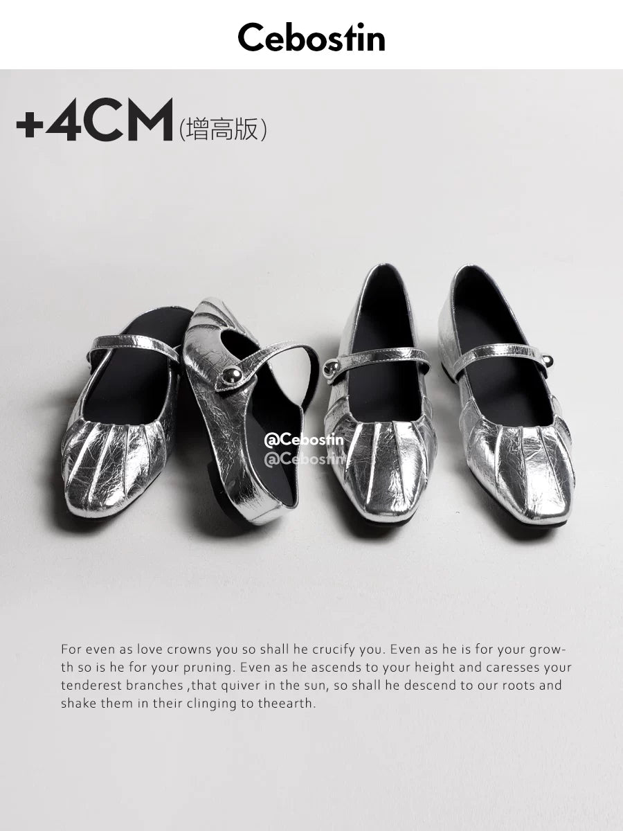 Cebostin Mary Jane Folded Baotou Half Slippers