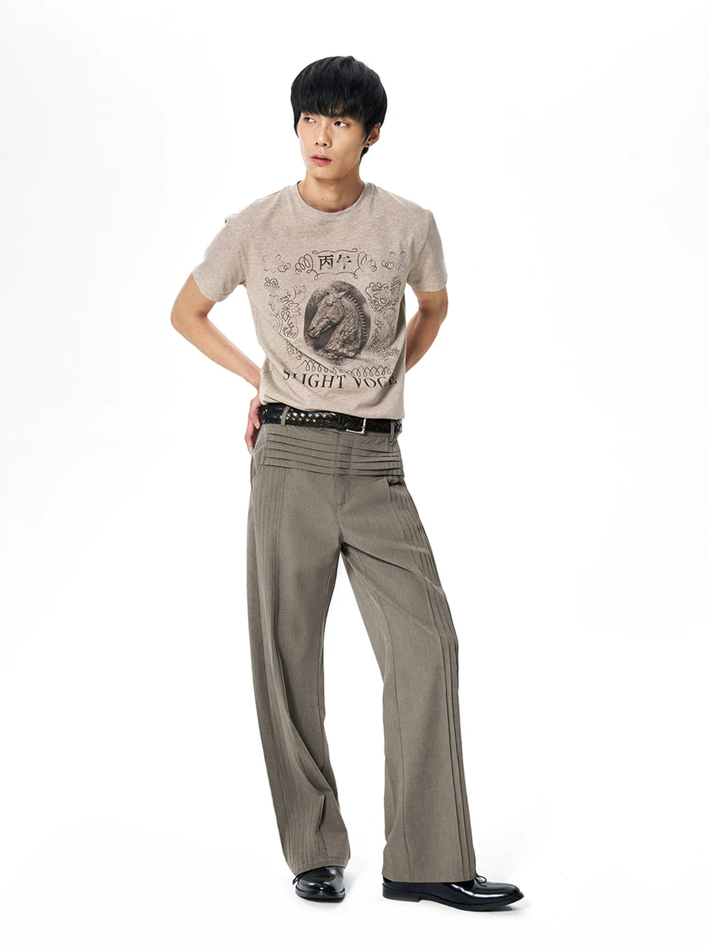 Slight Vogue Breathable Front Shoulder Crew Neck Tee