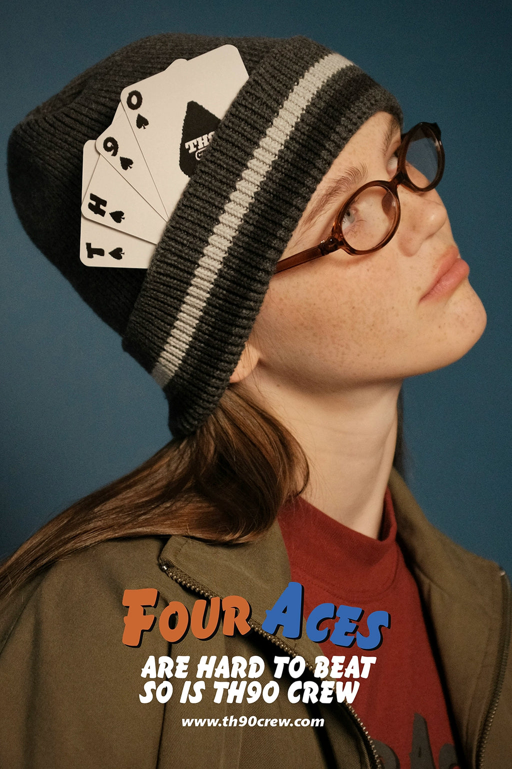 TH90CREW Retro Color Scheme with Semi-turtleneck Tee Inside