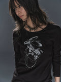WearAndtear Metal Diamond Slim Fit Crew Neck Long Sleeve